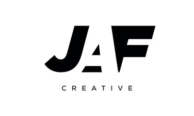 JAF letters negative space logo design. creative typography monogram vector	