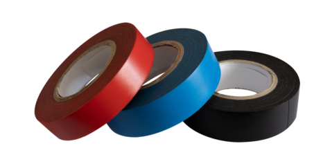 red, blue and black electrician's tape,  transparent background, png