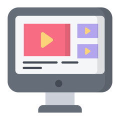 Video Learning Flat Icon