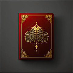 ai generated illustration of holy koran book against gray background