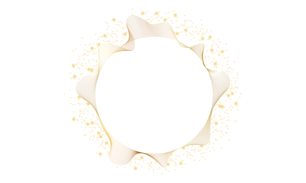Shiny golden frame. Modern luxury gold glitter gold ring on transparent background. Golden circle abstract background. PNG image