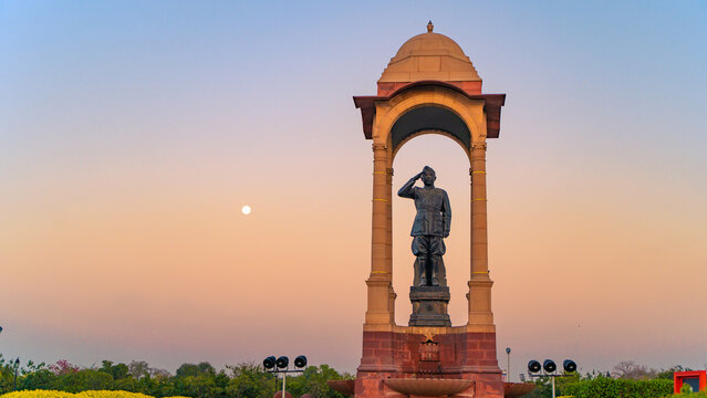 Netaji Canopy is a 28 feet tall black granite statue of Indian freedom fighter Netaji Subhas Chandra Bose. It is placed under the canopy behind India Gate, New Delhi