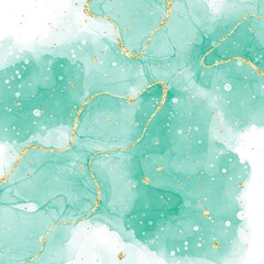 background, watercolor, marble, green, gold