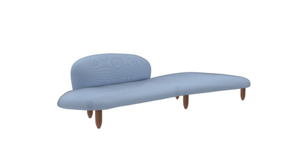 divan angle view without shadow 3d render