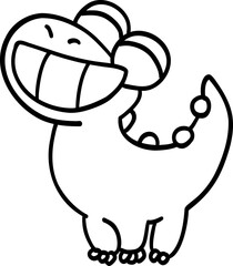 smile doodle dinosaur
