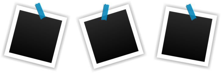 Realistic picture frame mockup rectangle, square collection. Blank frame border mockups. Isolated Black and white pictures frames mock-up on transparent background. PNG image	