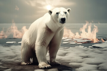 Bear facing climate change