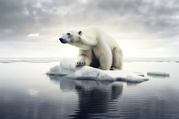 Fototapeta na wymiar Bear facing climate change