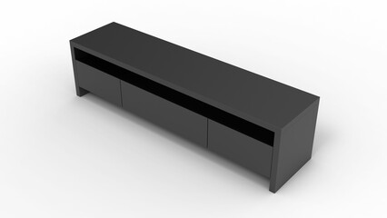 steel cabinet top view with shadow 3d render