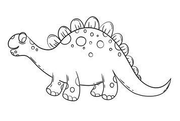 Cute line Art Dinosaur