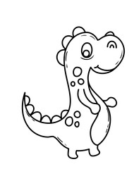 Cute line Art Dinosaur