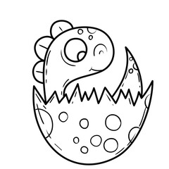 Cute line Art Dinosaur