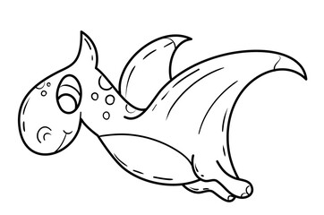 Cute line Art Dinosaur