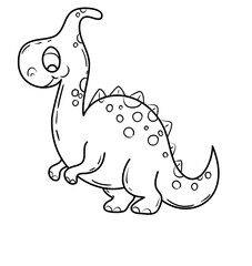 Cute line Art Dinosaur
