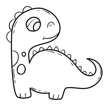 recommend clip art: Cute line Art Dinosaur