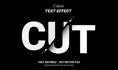Naklejka premium cut editable text effect