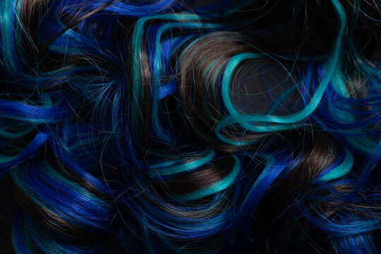 Background of vivid colored blue hair