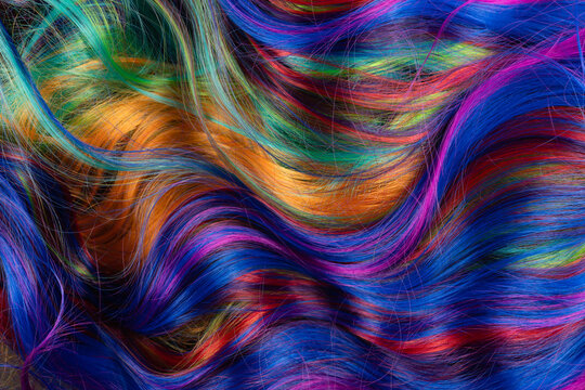 Background of vivid colored hair