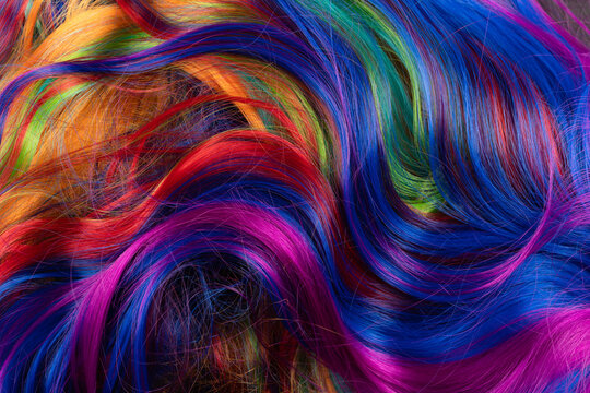 Background of vivid colored hair