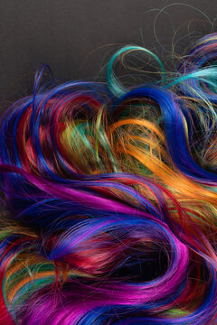 Background of vivid colored hair