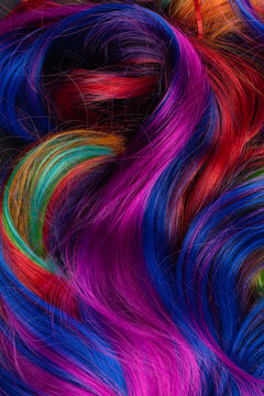 Background of vivid colored hair
