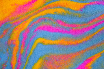 Close-up view of beautiful abstract multicolored waves made from colorful clay plasticine