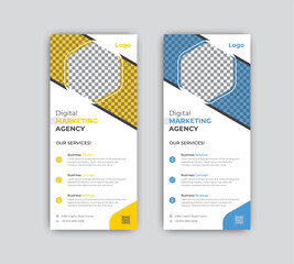 Vector digital marketing modern rack card and dl flyer or roll up banner.