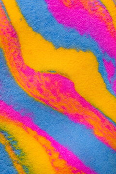 Fototapeta Close-up view of beautiful abstract multicolored waves made from colorful clay plasticine