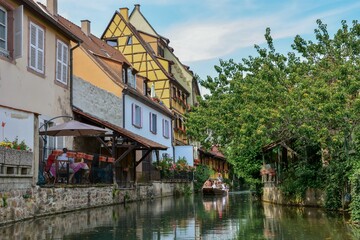 Fototapeta na wymiar Beautiful shot of the Canal in Colmar, Alsace, France