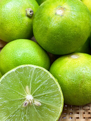 lime fruit, sour taste in Thai street food ingredient