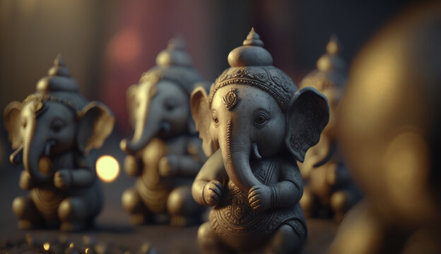 Glorious Elephant Sculpture Commemorating Ganesh Chaturthi Festival