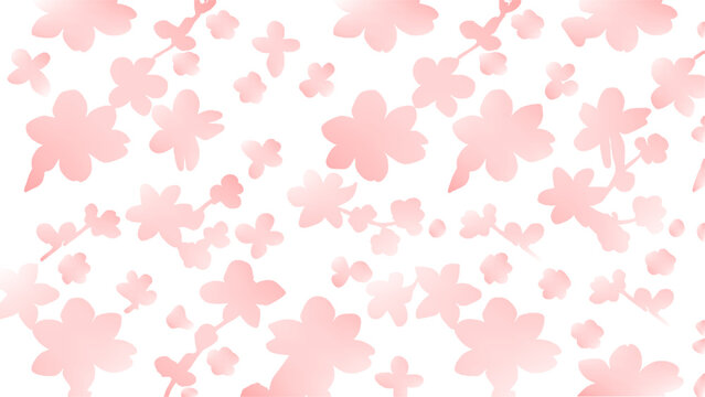 Pink Gradient Cherry Blossom Shape Background