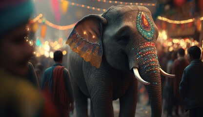 The Golden Adorned Indian Elephant: A Majestic Display of Culture and Tradition
