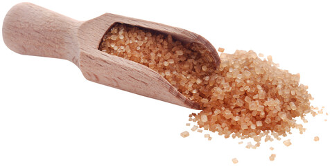 Brown sugar with wooden scoop