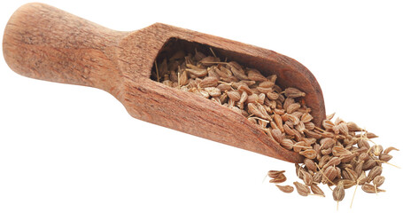 Anise seeds in wooden scoop