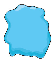 Blue water splash template in cartoon style and outline, Vector illustration