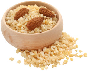 Chopped almonds with whole ones