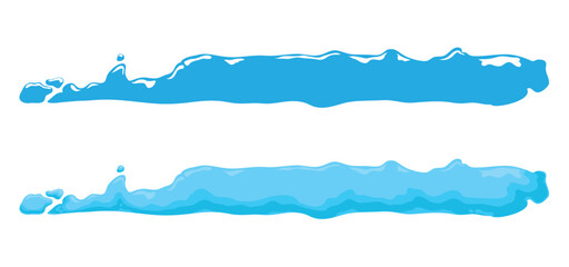 Two lines with watery effect in silhouette and cartoon style, Vector illustration