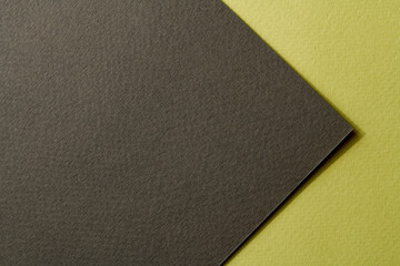 Rough kraft paper background, paper texture black green colors. Mockup with copy space for text