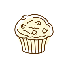 Muffin black line icon. Bakery.