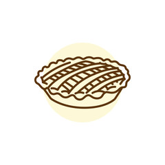 Sweet pie black line icon. Bakery.