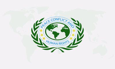 academic logo for peace conflict and human rights in BUP, green color, EPS file