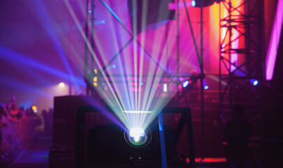 Laser lights illuminating music venue