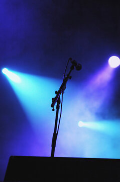 Microphone on music stage