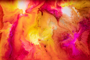 Abstract flow of liquid paints in mix