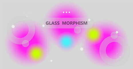 Abstract background in the style of Glassmorphism. Translucent elements, effect of glass, plastic.