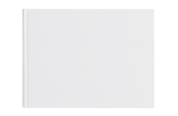White hardcover rectangular book or album, cut out