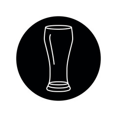 Beer glass black line icon. Dishware