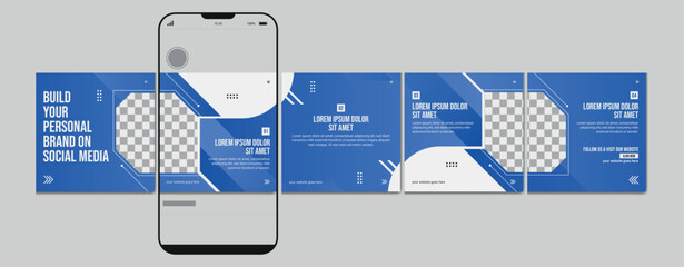 Set Of Instagram Carousel Post Template, Editable Instagram carousel post, social media carousel post for business, template eps 10. © Graphaxil