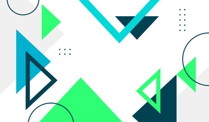 Blue and green geometric background vector